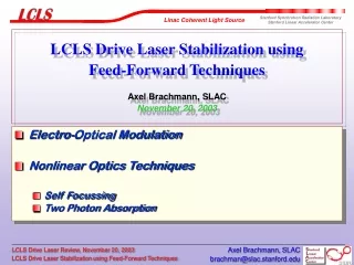 Electro-Optical Modulation Nonlinear Optics Techniques Self Focussing Two Photon Absorption
