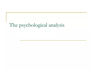 The psychological analysis