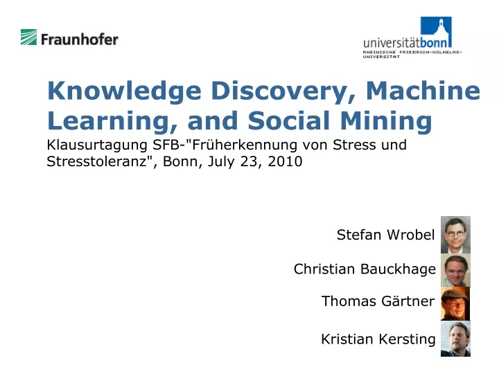 knowledge discovery machine learning and social mining