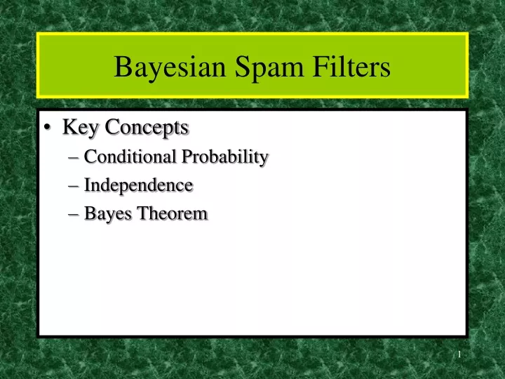 bayesian spam filters