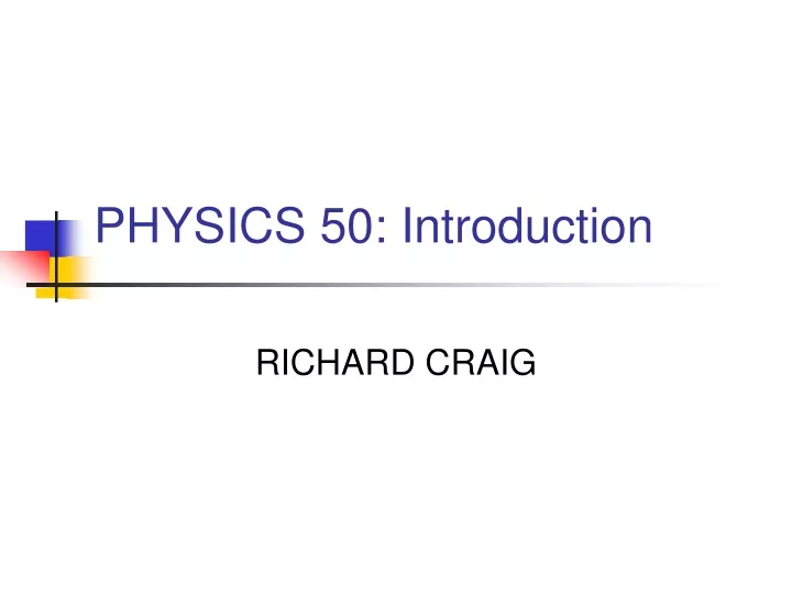 physics 50 introduction