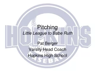 Pitching Little League to Babe Ruth