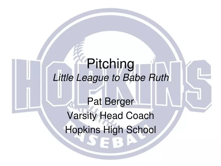 pitching little league to babe ruth