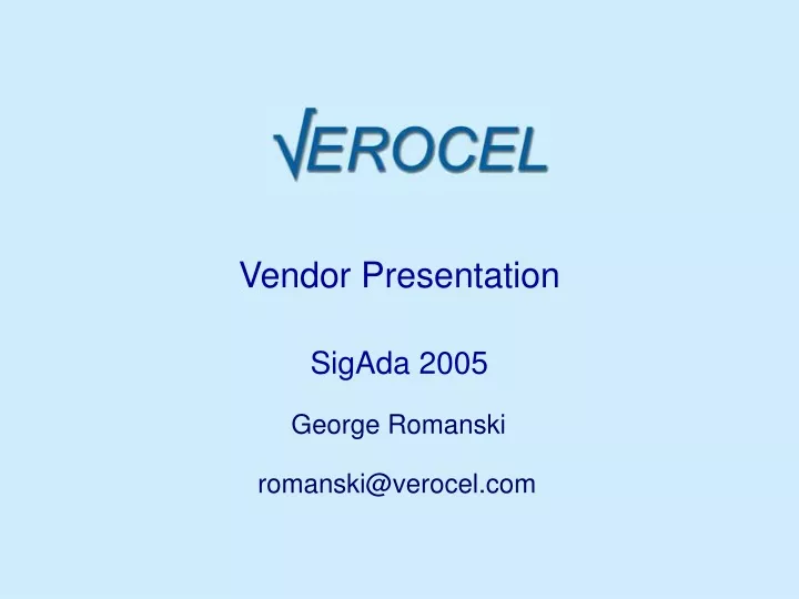 vendor presentation