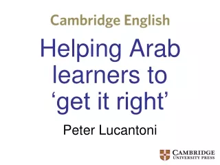 Helping Arab learners to  ‘get it right’