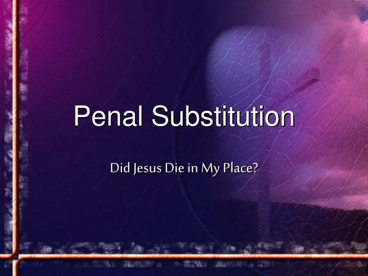 penal substitution