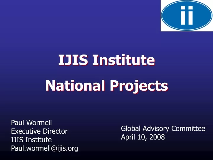 ijis institute national projects