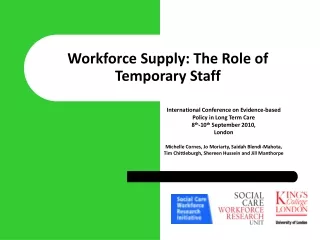 Workforce Supply: The Role of Temporary Staff