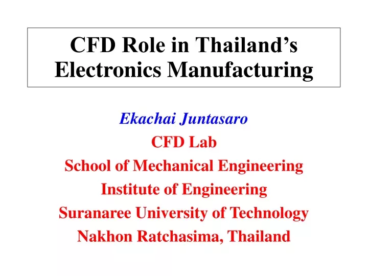 cfd role in thailand s electronics manufacturing