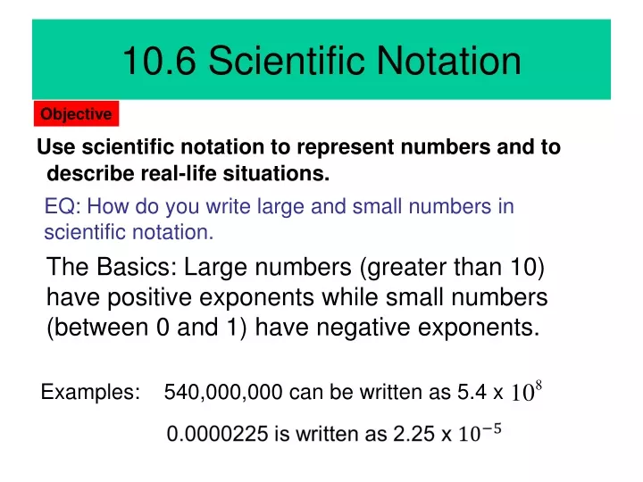 10 6 scientific notation
