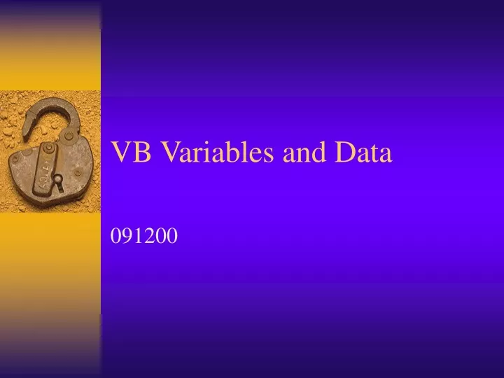 vb variables and data