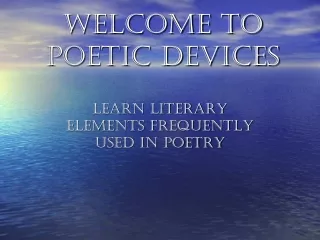Welcome to Poetic Devices