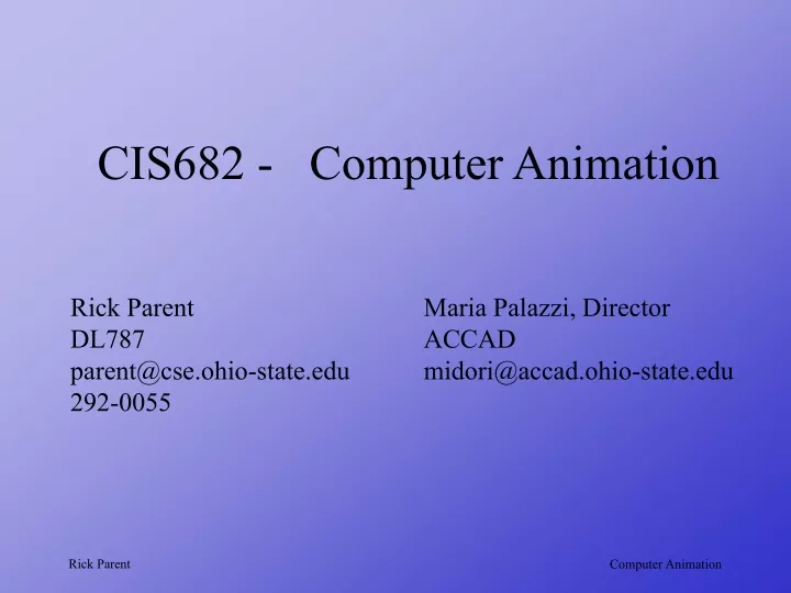 cis682 computer animation