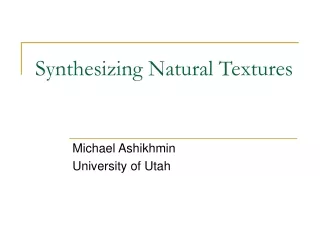 Synthesizing Natural Textures