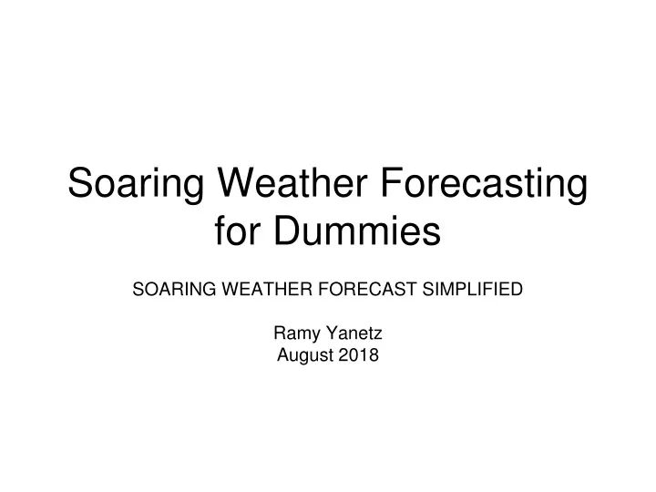 soaring weather forecasting for dummies