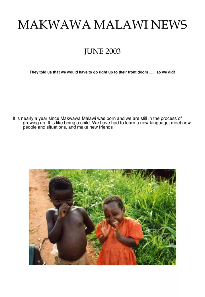 makwawa malawi news june 2003