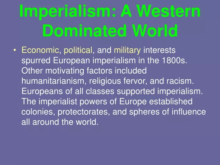 imperialism a western dominated world