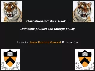 International Politics Week 6: Domestic politics and foreign policy