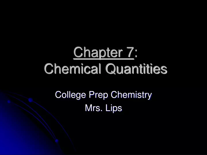 chapter 7 chemical quantities