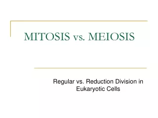 MITOSIS vs. MEIOSIS