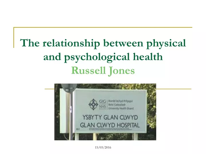 the relationship between physical and psychological health russell jones