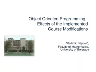 Object Oriented  Programming -  Effects of the Implemented  Course Modifications