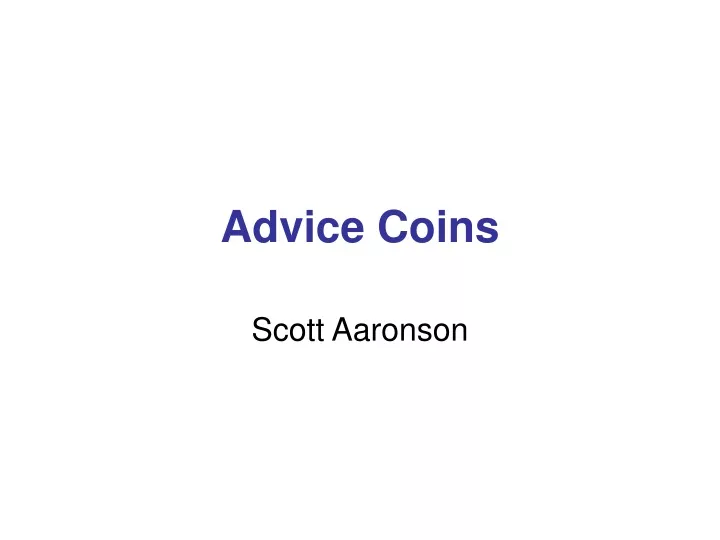 advice coins