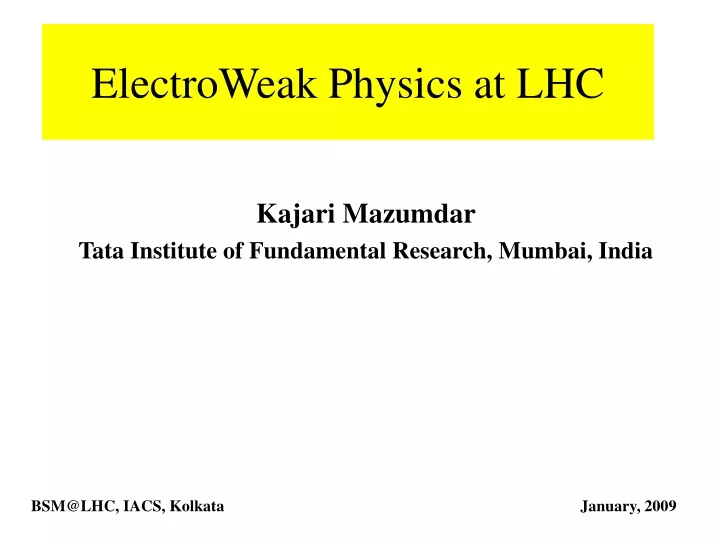 electroweak physics at lhc