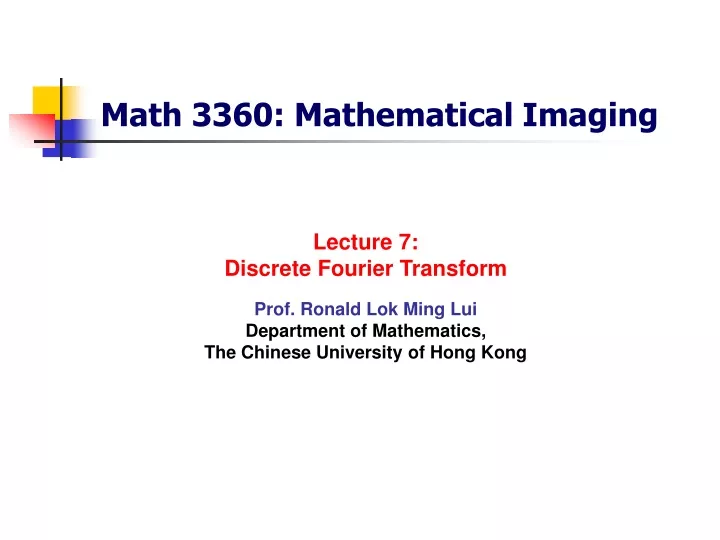 math 3360 mathematical imaging