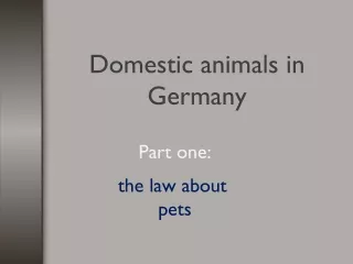 Domestic animals  in Germany