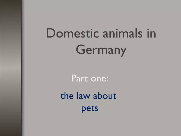 domestic animals in germany