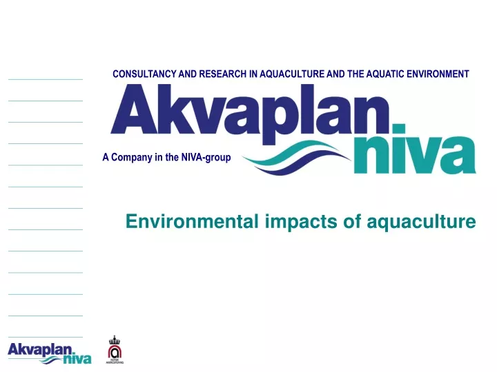 consultancy and research in aquaculture and the aquatic environment