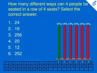 How many different ways can 4 people be seated in a row of 4 seats? Select the correct answer.