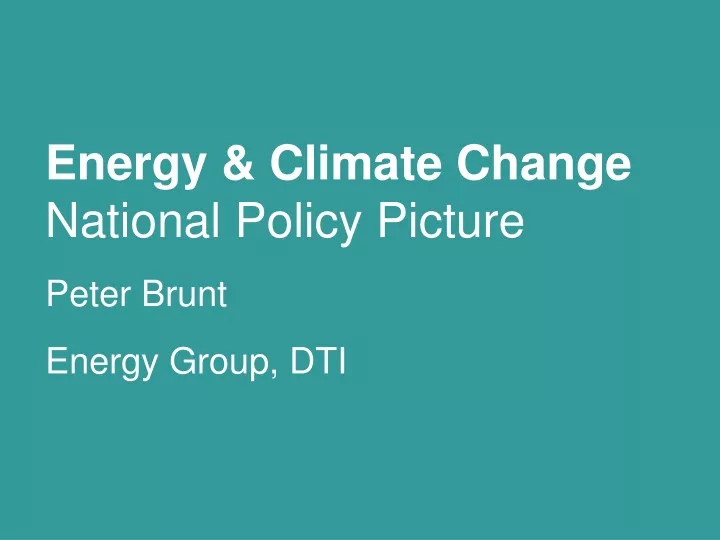 energy climate change national policy picture