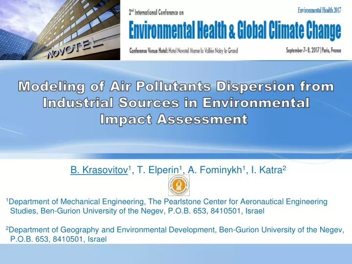 modeling of air pollutants dispersion from