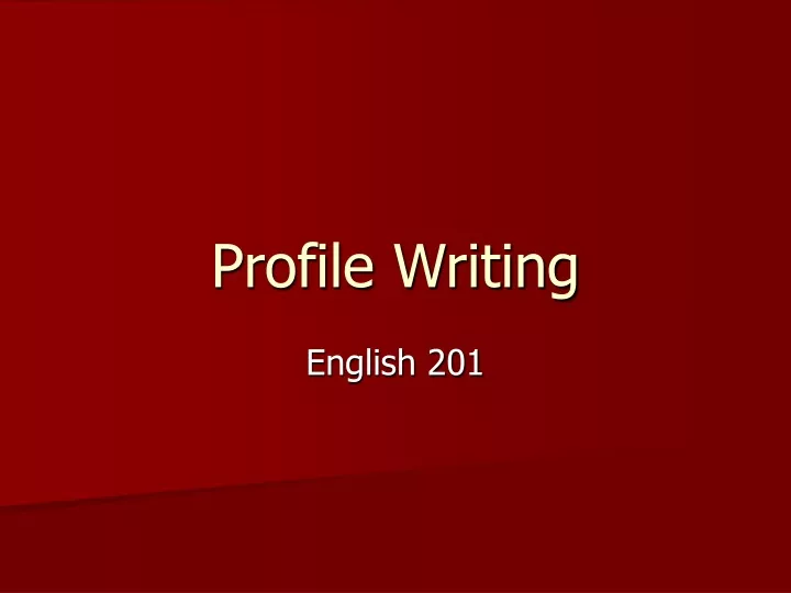 profile writing