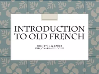 Introduction to Old French