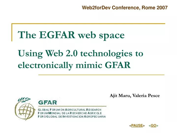 the egfar web space using web 2 0 technologies to electronically mimic gfar