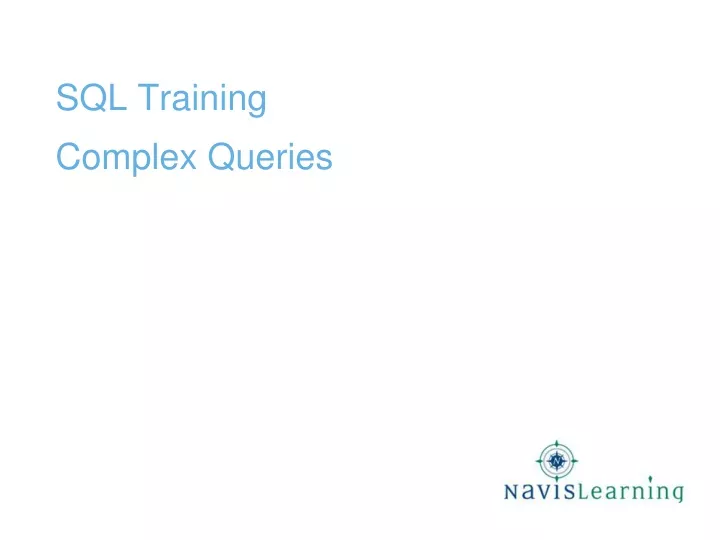 sql training complex queries