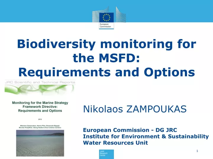 biodiversity monitoring for the msfd requirements and options
