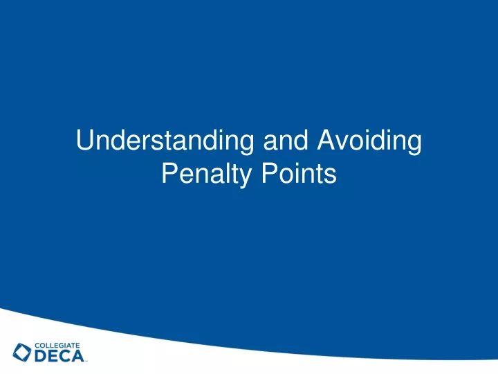 understanding and avoiding penalty points