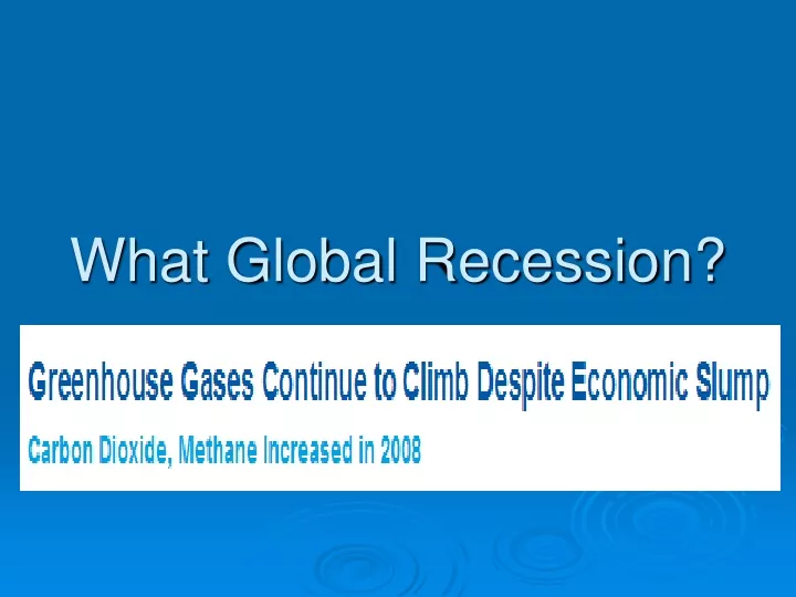 what global recession