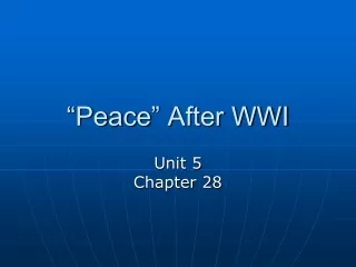 “Peace ” After WWI