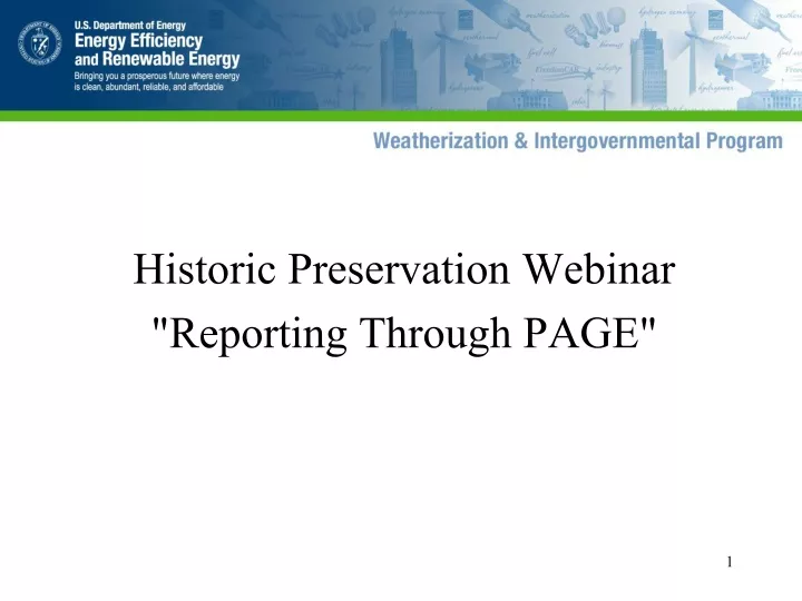 historic preservation webinar reporting through page