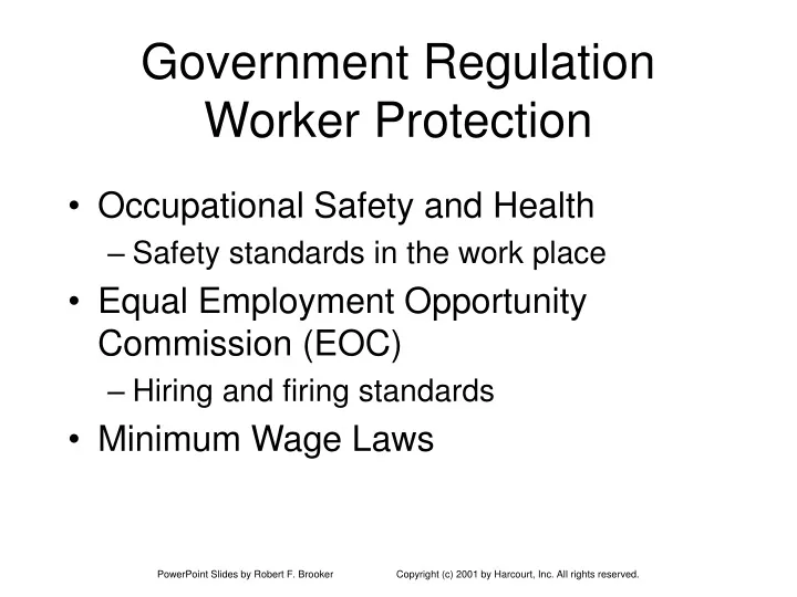 government regulation worker protection