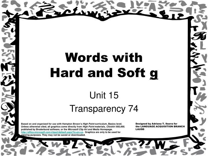 words with hard and soft g