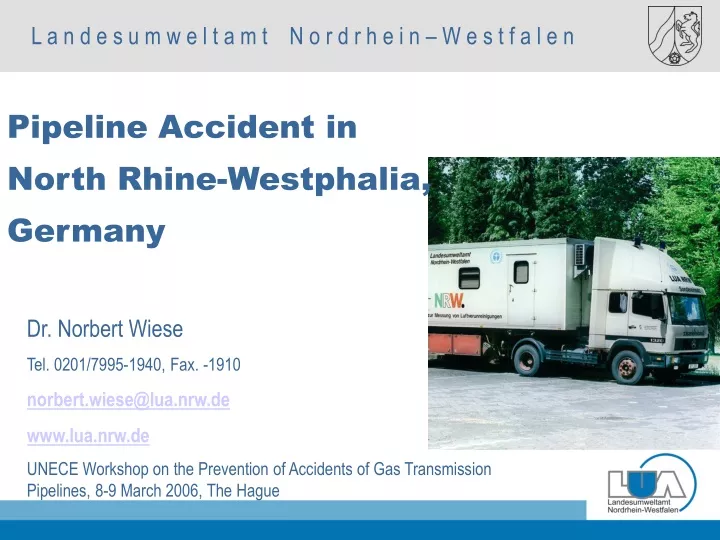 pipeline accident in north rhine westphalia germany