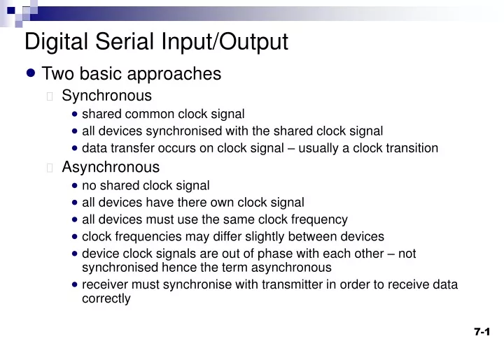 digital serial input output