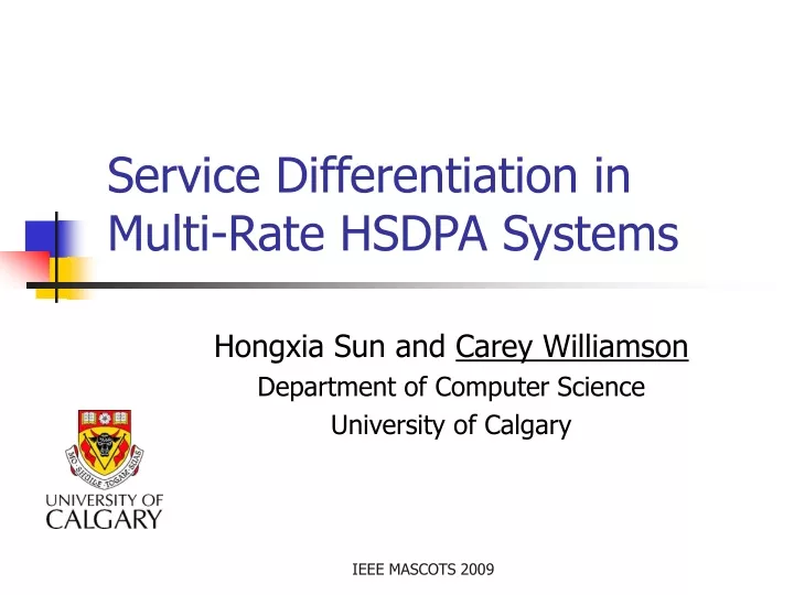 service differentiation in multi rate hsdpa systems