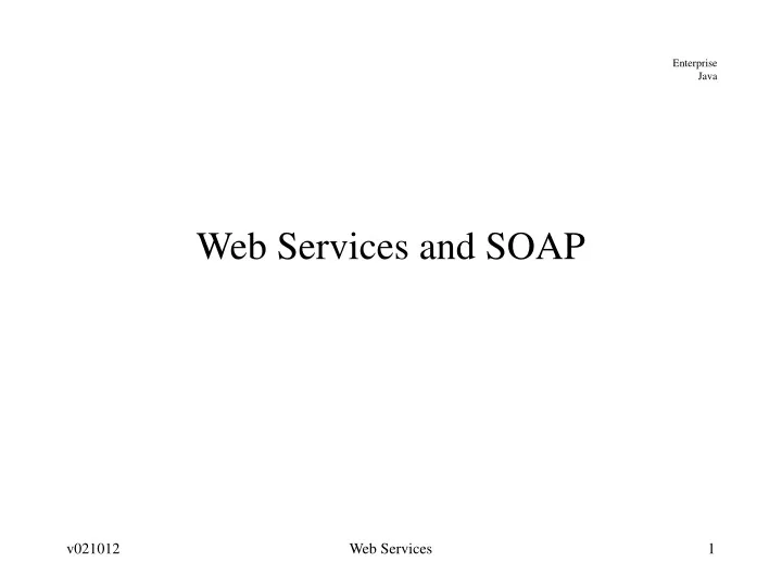 web services and soap